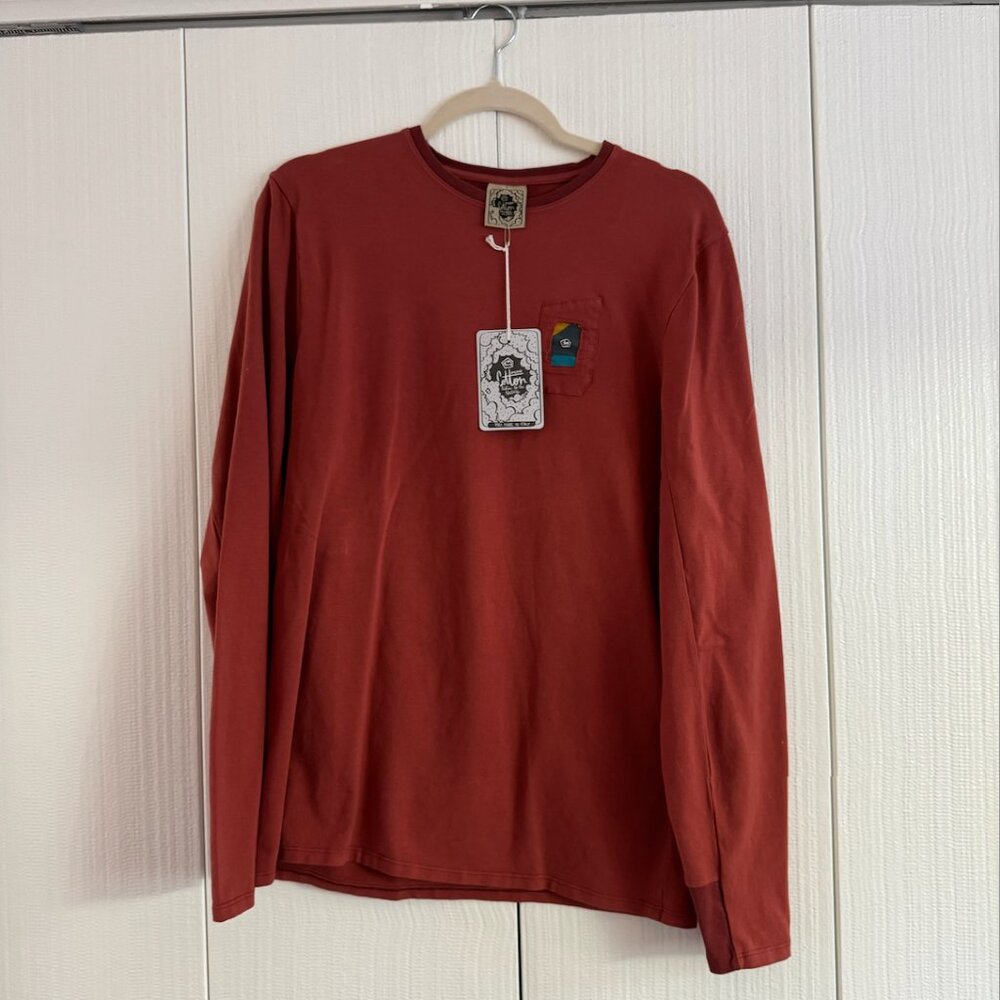 E9 Mens Window Long Sleeve Shirt for Outdoors | Size Medium | Paprika Color